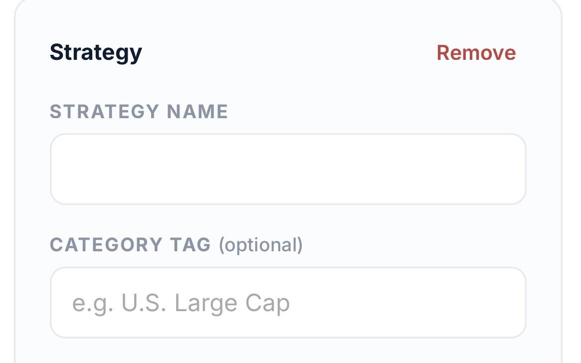 The Atlas Signalis page editor — adding a strategy