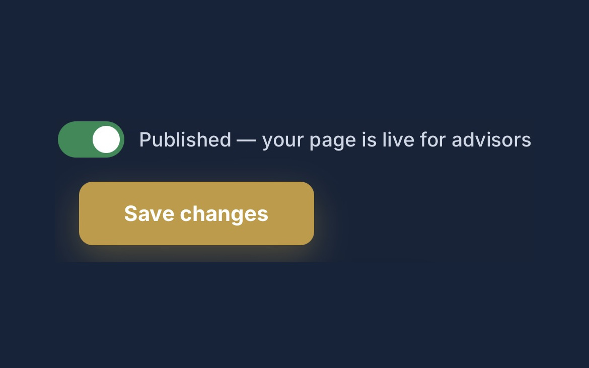 The Atlas Signalis page editor — publish toggle